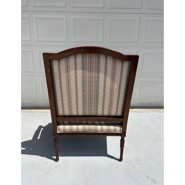 Sherrill Furniture Early 20th Century Sherrill Furniture French Provincial Louis XVI Style Upholstered Lounge Arm Chair For Sale - Image 4 of 10