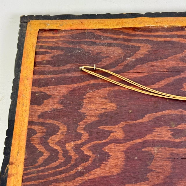 Vintage Signed/Dated MCM Repoussé Metal Art Work of Eagle in Flight, Wood Frame For Sale - Image 11 of 11