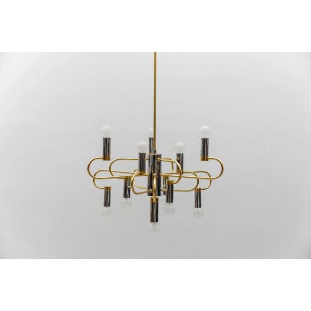 Mid-Century Modern Mid-Century Modern Bicolor Orbit Ceiling Lamp, Italy, 1960s For Sale - Image 3 of 16