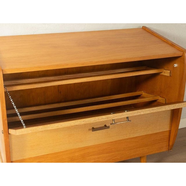 Mid-Century Shoe Cabinet in Two Tone Veneer, 1950s For Sale - Image 6 of 9