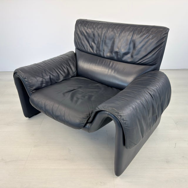 De Sede Dark Blue Black De Sede Ds 2011 Leather Armchair For Sale - Image 4 of 12