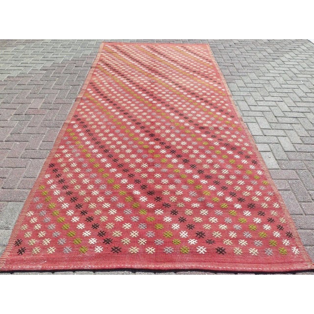 Embroidered Modern Kilim Rug - 61"x136" For Sale - Image 12 of 12