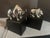 Vintage Chrome & Leather Bull and Bear Bookends Wall Street For Sale - Image 4 of 8