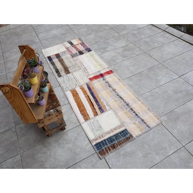 Natural Oushak Vintage Kilim For Sale - Image 4 of 10