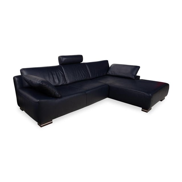 Modern Dark Blue Leather Corner Sofa from Willi Schillig For Sale - Image 3 of 18