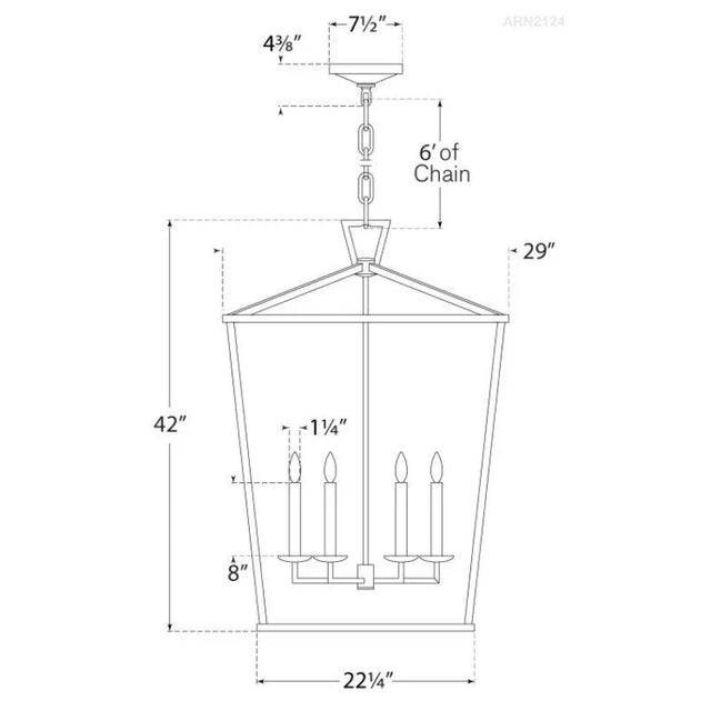 Transitional Chapman & Myers for Visual Comfort Signature Darlana Extra Large Lantern in Aged Iron For Sale - Image 3 of 3