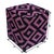Art Deco Boho Chic Black/Purple Handmade Kilim Upholstered Ottoman For Sale - Image 3 of 9