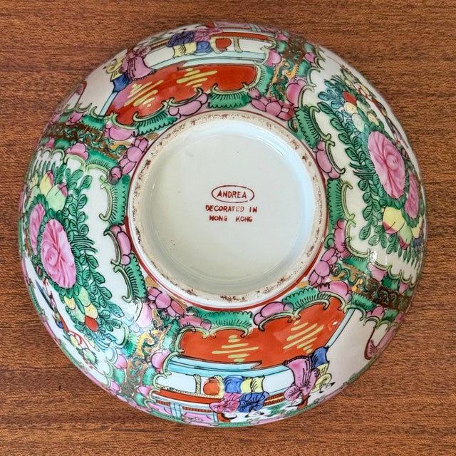 Chinoiserie Rose Canton Centerpiece Bowl For Sale - Image 3 of 4