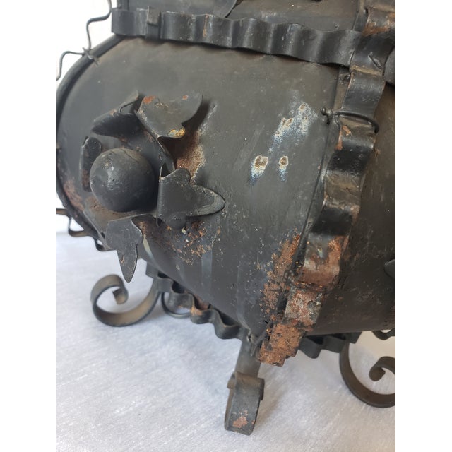 Gothic Wrought Iron Table Lamp With Antique Oil Lamp Insert Chairish