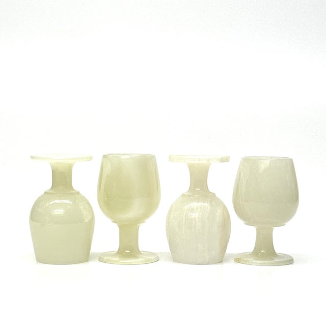 Translucent White Afghan Jade Goblets - Set of 4 For Sale - Image 4 of 7