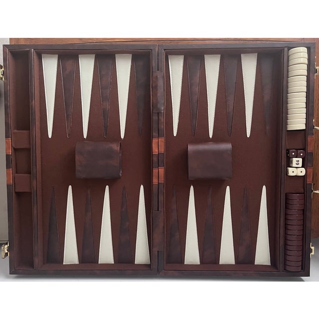 Mid-Century Modern Vintage 24" Backgammon Classic Portable Complete Set For Sale - Image 3 of 9