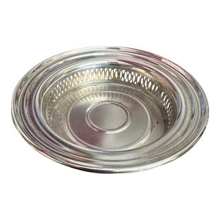 Silver Plated English Style Bottle Coaster For Sale