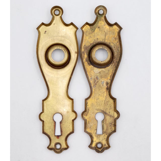 Vintage Passage Traditional Brass & Glass Door Knob Set For Sale - Image 11 of 11