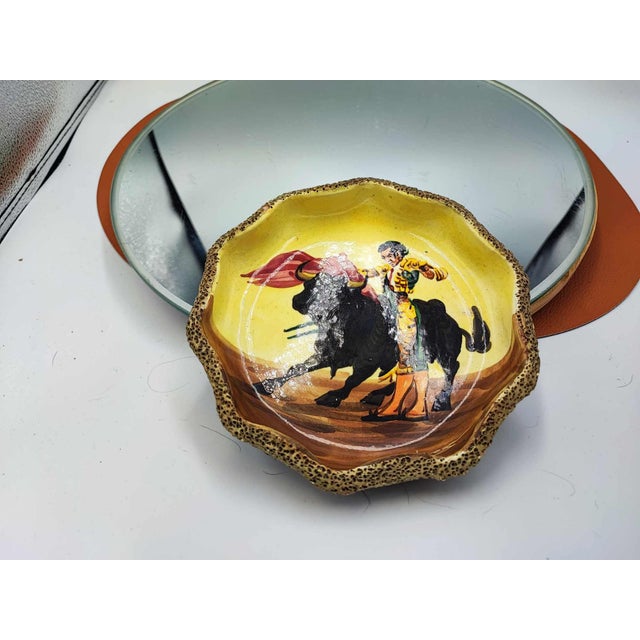 Yellow Vintage Ceramic Plate Matador, 1980s For Sale - Image 8 of 8