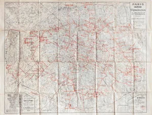 1907 Original Pocket Map or Plan of Paris, Societé Generale