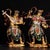 This impressive set of four sculptures depicts the Four Heavenly Kings, traditional guardians in Buddhist cosmology. Each...