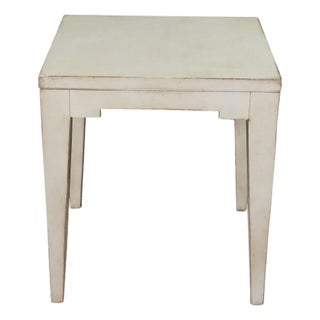 Late 20th Century Hollywood Regency Style Cream Painted Square Bunching Table 22" For Sale