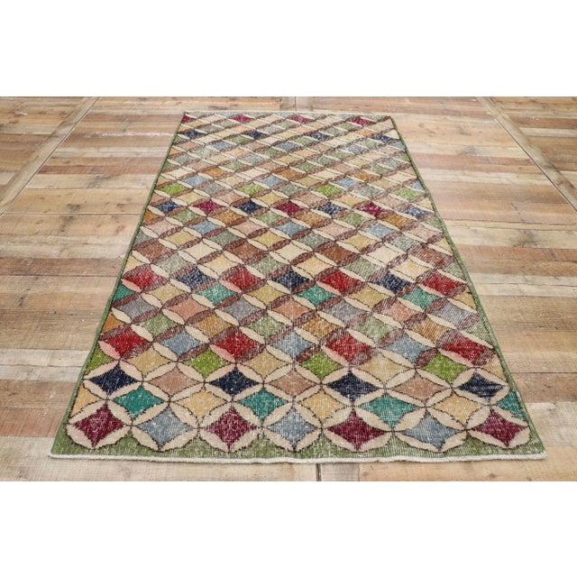 Tan Vintage Turkish Sivas Rug, 03'11 X 06'10 For Sale - Image 8 of 10
