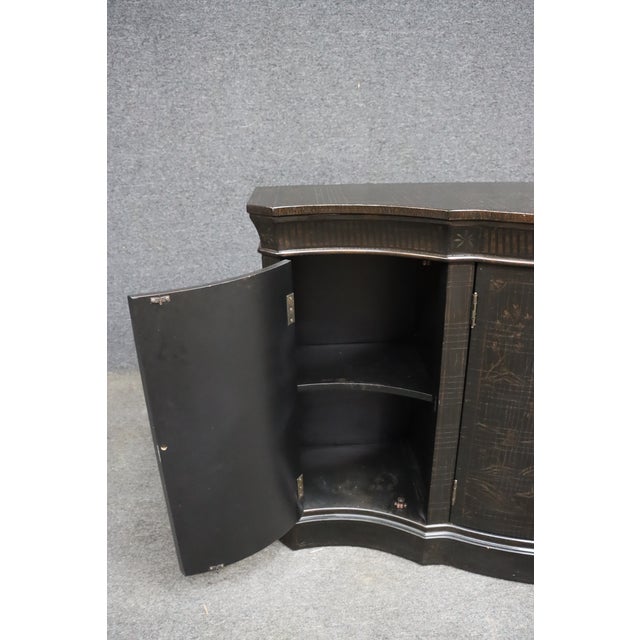 Ethan Allen Chinoiserie Serpentine Console Cabinet / Sideboard For Sale - Image 13 of 16