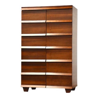Walnut Modern Armoire Dresser For Sale