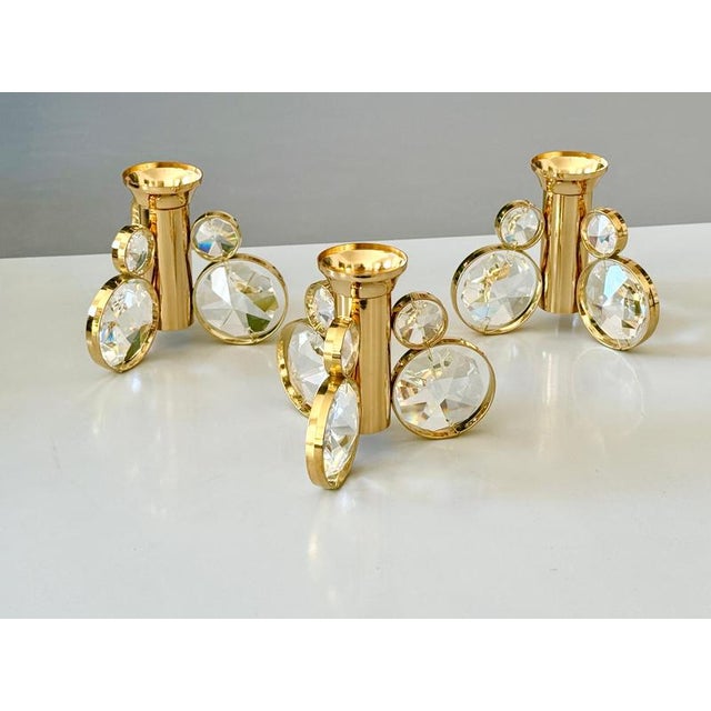 1970s Brass and Crystal Candleholders from Palwa, 1970s, Set of 6 For Sale - Image 5 of 18