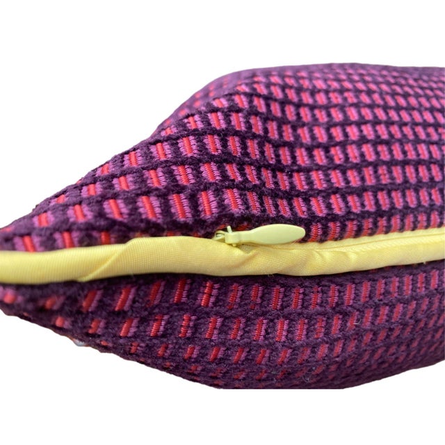 Contemporary Purple Woven Throw Pillow Cover For Sale - Image 3 of 3