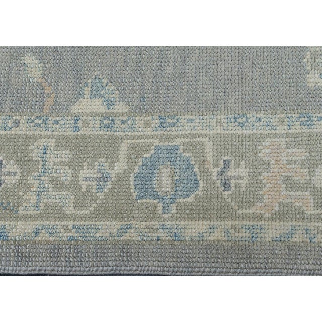 Turkish Turkish Oushak Rug 3'1" x 12'3" For Sale - Image 3 of 10