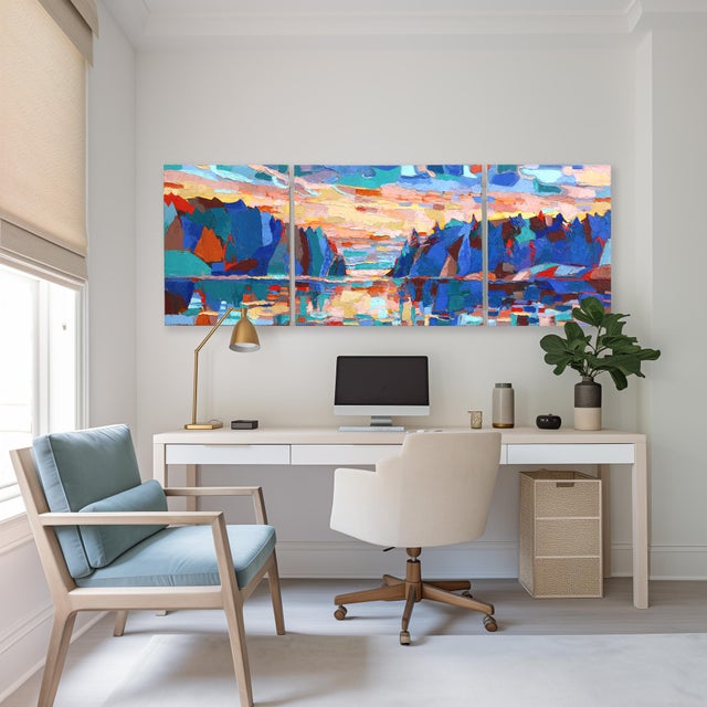 You Can Let the Thought Pass (Triptych) - Textural Landscape Impasto Painting Original Artwork by Dana Cowie For Sale - Image 9 of 11