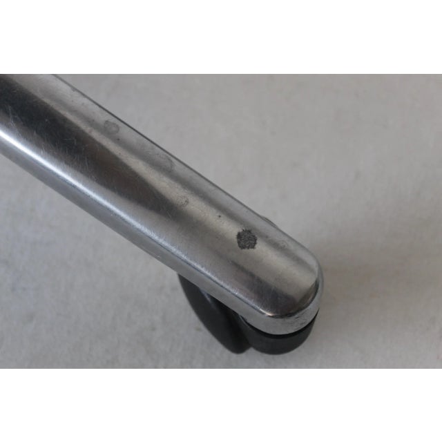 Clinton Modern 5-Leg Pneumatic Stool With Cast Aluminum Base Black Padded Seat For Sale - Image 9 of 10