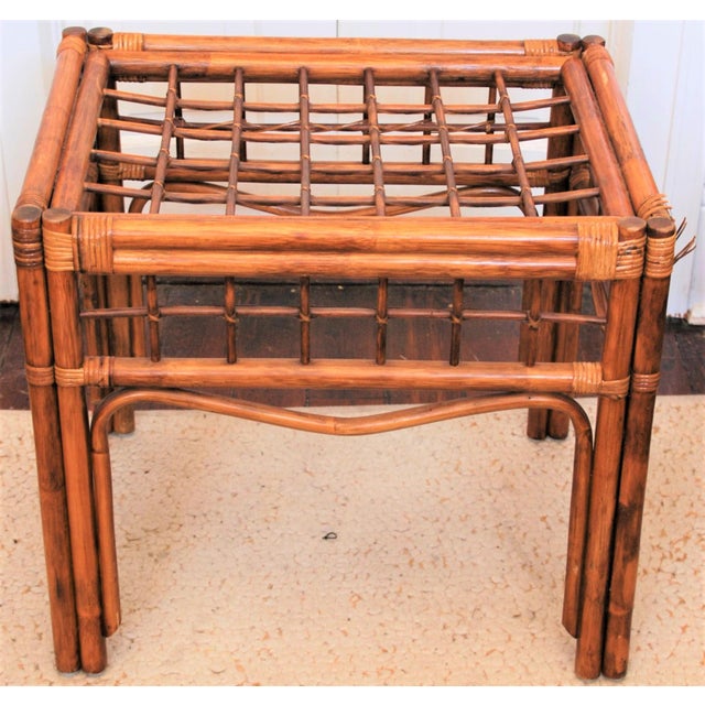 Vintage Rattan Side Table Chairish