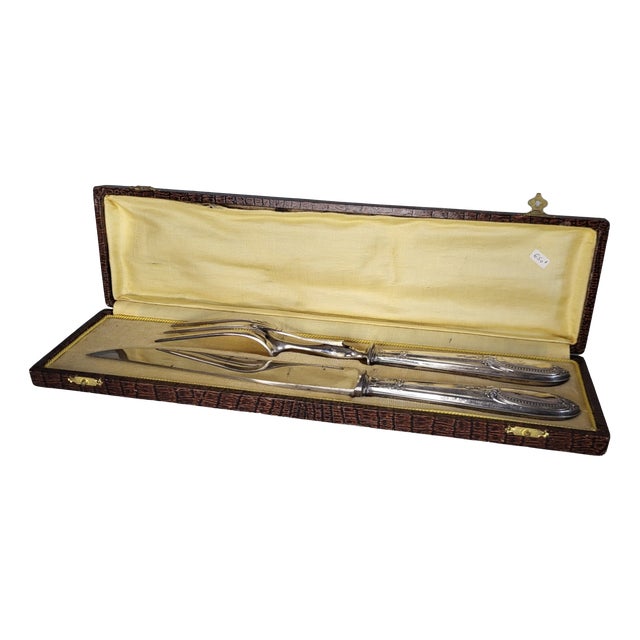 Silver Carving Utensils from Minerva, 1890s, Set of 2 For Sale