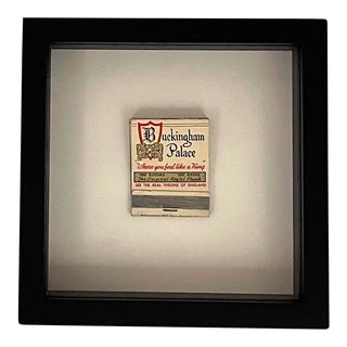 Vintage Framed Matchbook From Buckingham Palace Hotel in London For Sale