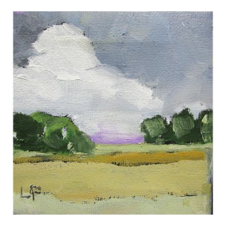 Miniature California Grassland 4x4 Lynne French O/C Landscape Art For Sale