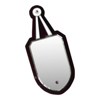 Antique Victorian Velvet + Beveled Glass Sorcerer's Mirror, Circa Late 19th Century For Sale