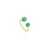 Modern Genuine Emerald Toi Et Moi Open Ring in 14k Yellow Gold Size 7 For Sale - Image 3 of 14