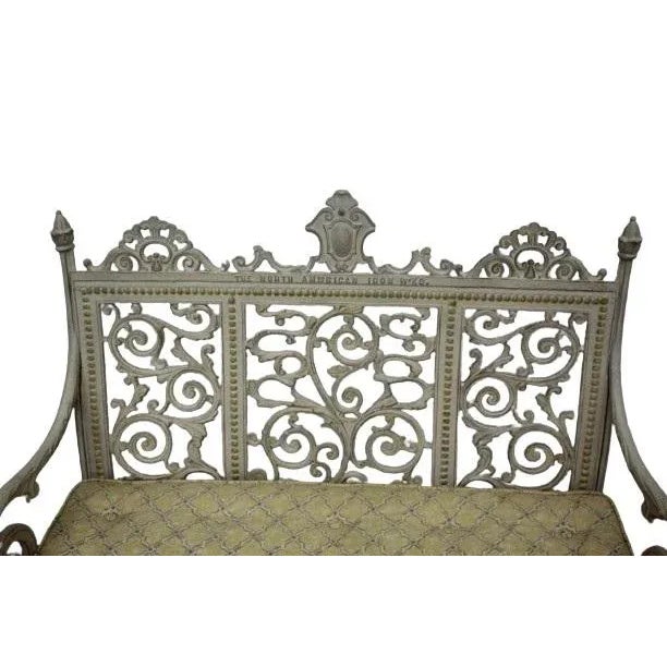 Victorian Victorian 19th Century Garden Bench by North American Iron Works For Sale - Image 3 of 10