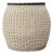Vintage Rattan and Wood Side Table For Sale