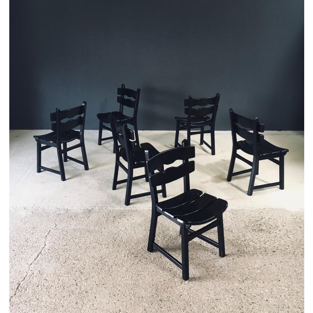 Brutalist Dining Chairs by Dittmann for Awa Radbound, Netherlands, 1970s, Set of 6 For Sale - Image 12 of 18
