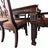 Elegant Intricate Carved Wood Dinning Room Table Set Including 6 Chairs & 2 Additional Leaves For Sale - Image 4 of 9