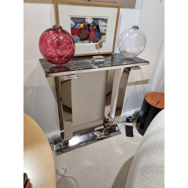 1930s Vintage Art Deco Chrome Console For Sale - Image 5 of 6