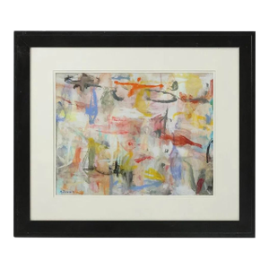 Vintage 20th C Abstract Expressionist Oil Painting Signed Framed