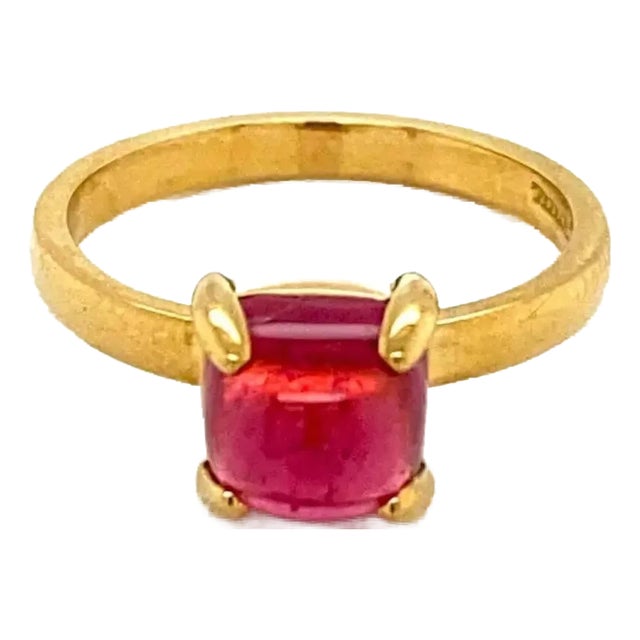 Tiffany & Co. Picasso Rubellite Sugar Stacks 18k Yellow Gold Ring - Size 4 For Sale