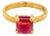 Tiffany & Co. Picasso Rubellite Sugar Stacks 18k Yellow Gold Ring - Size 4 For Sale