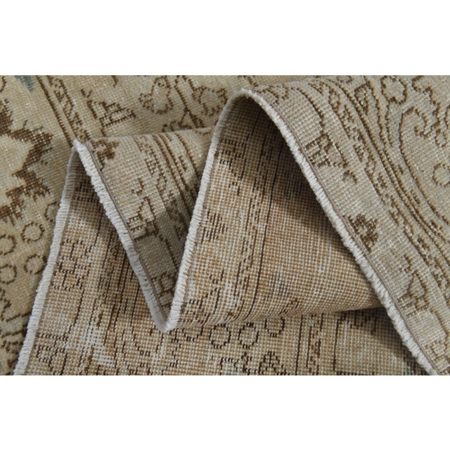 1970s Vintage Persian Handmade Wool Cotton Orange Area Rug For Sale - Image 4 of 11