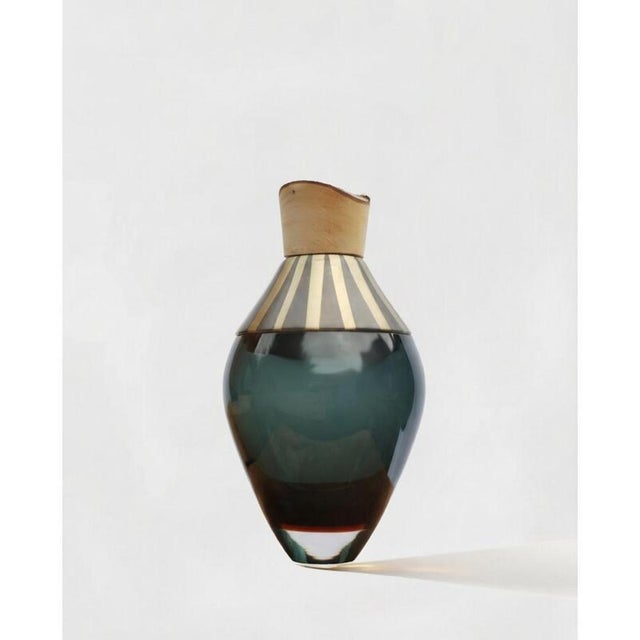 Contemporary Small Pattern Patina India Vessel in Copper and Brass by Pia Wüstenberg For Sale - Image 3 of 7