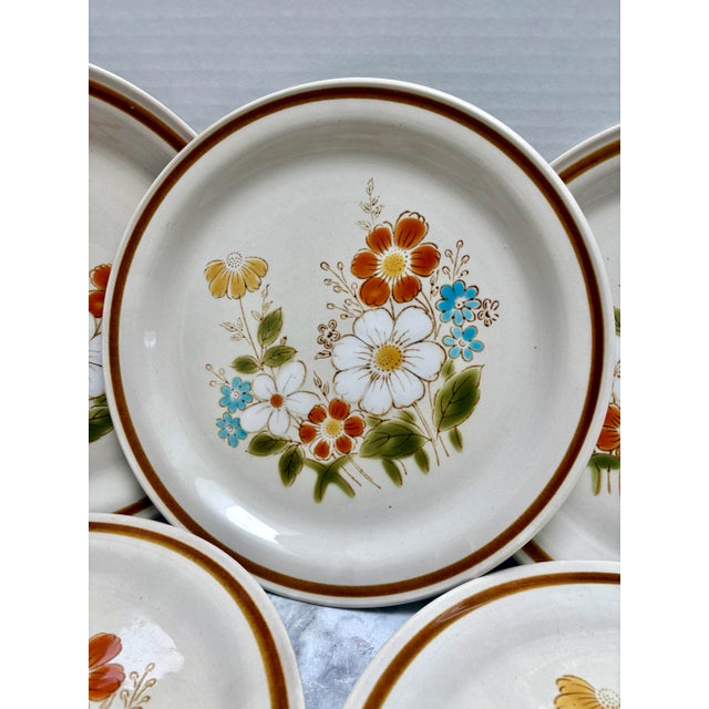 1960s 1960s Mid Century Modern Stoneware Dinner Plates, Set of Five For Sale - Image 5 of 6