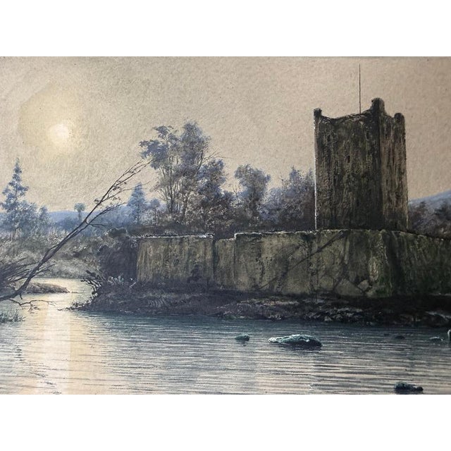 Eugen Niethe, Scottish Landscape, Threave Castle, 1900, Watercolor, Set of 2 For Sale - Image 16 of 17