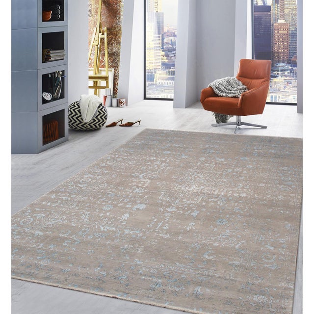 Pasargad Home Transitional Silver Area Rug, 8'10'' X 12' 2'' For Sale In New York - Image 6 of 6