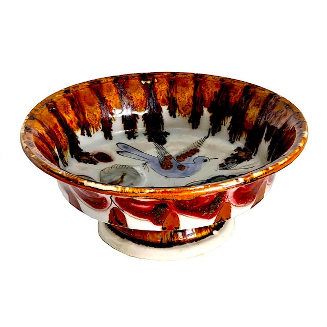 1970s Ken Edwards El Palomar Tonalá Mexico Ceramic Pedestal Bowl For Sale - Image 13 of 15