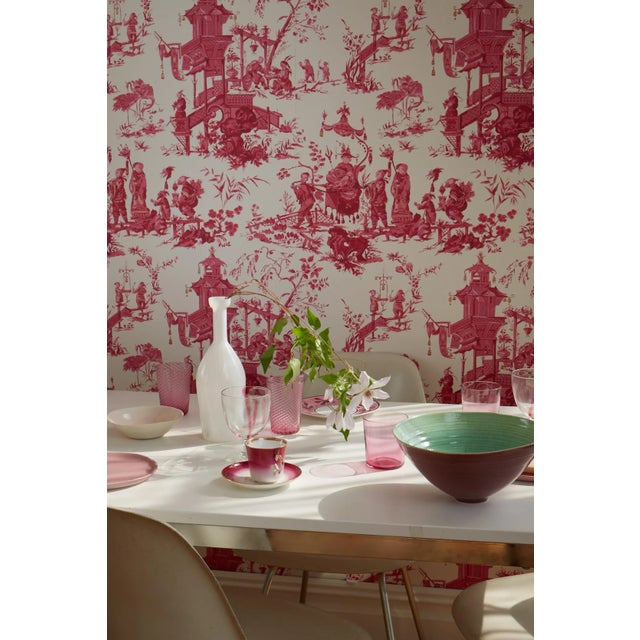 Schumacher Sample - Schumacher Chinois Wallpaper in Smoke For Sale - Image 4 of 4